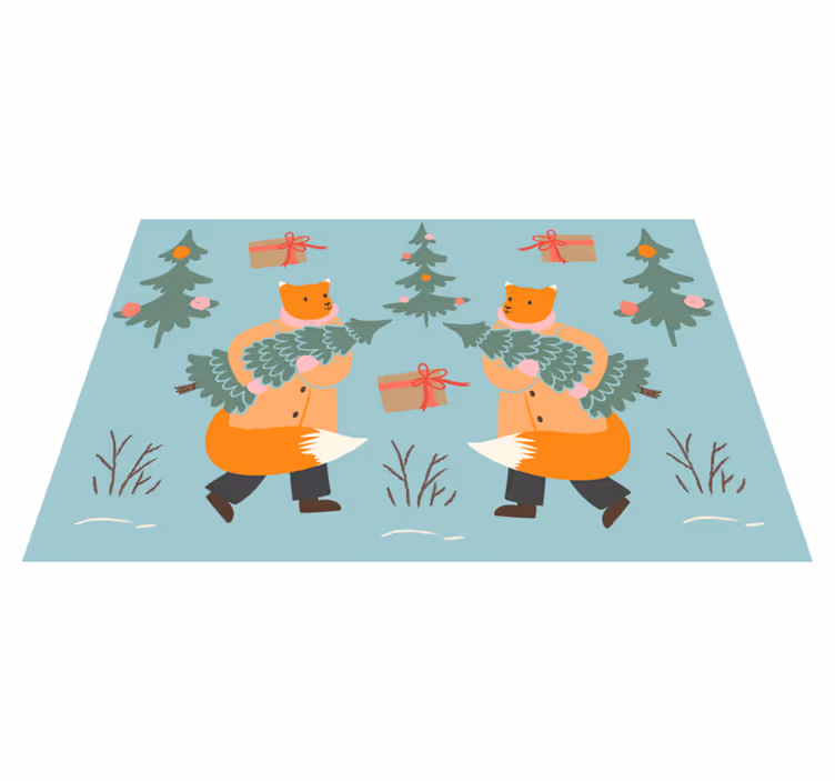 Set de table noël renard festif avec arbre - TenStickers