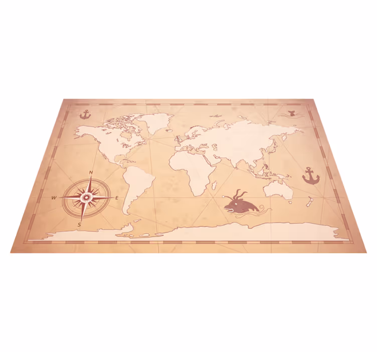 Sets de table en sticker carte du monde vintage - TenStickers