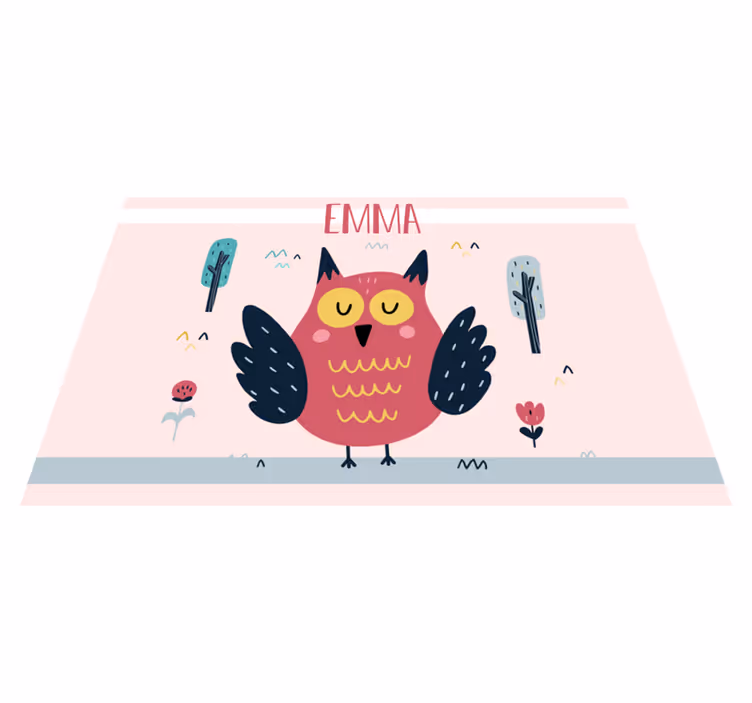 Set de table design nom Hiboux avec nom - TenStickers
