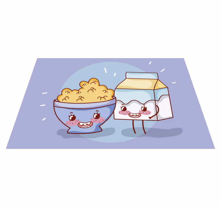 Set de table céréales et lait mignons - TenStickers