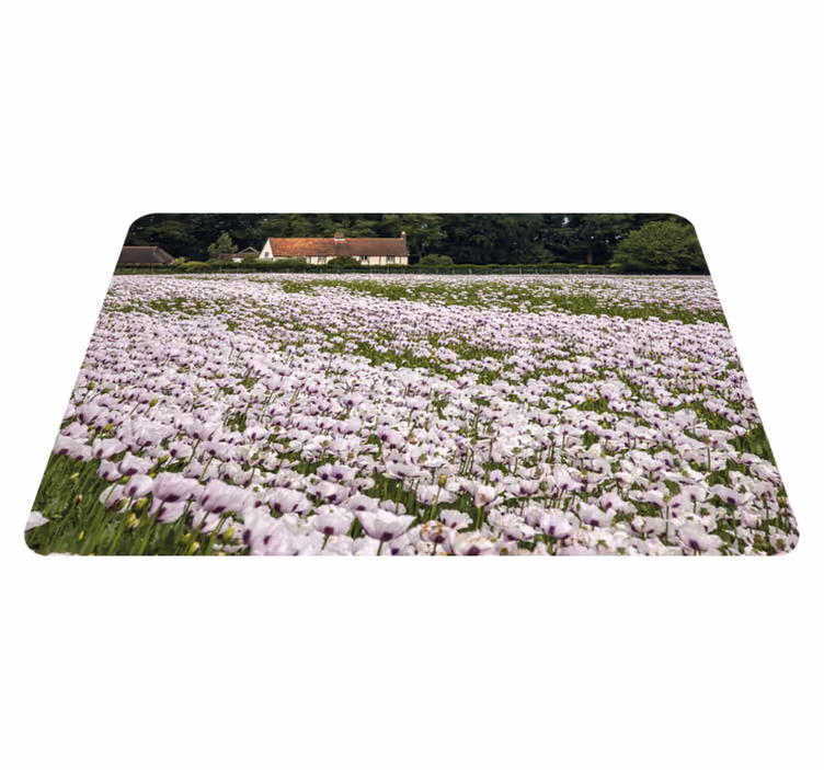 Set de table design elegant Champ de pavot blanc - TenStickers