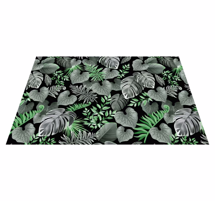 Beaux sets de table en sticker monstera tropique sombre - TenStickers