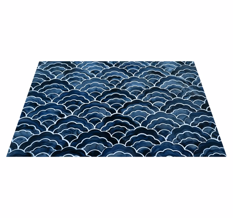 Set de table design elegant sticker de vague japonais - TenStickers