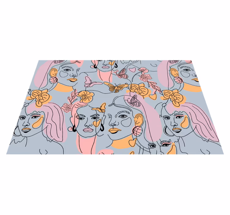 Set de table original motif visages stylisés - TenStickers