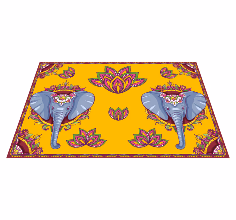 Set de table original éléphants à motifs floraux - TenStickers