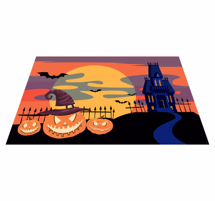Set de table halloween scène de cauchemar citrouille - TenStickers