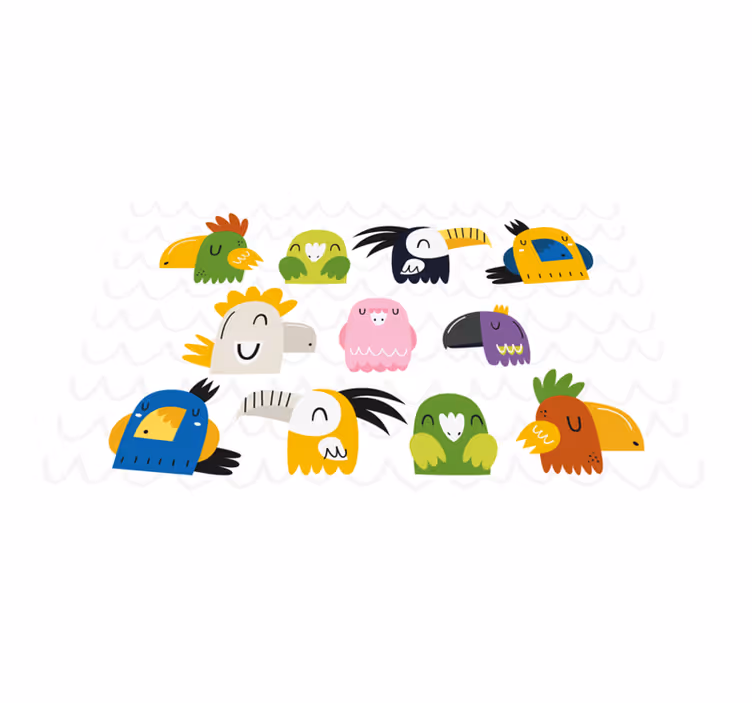 Set de table enfant têtes d'oiseaux colorées - TenStickers
