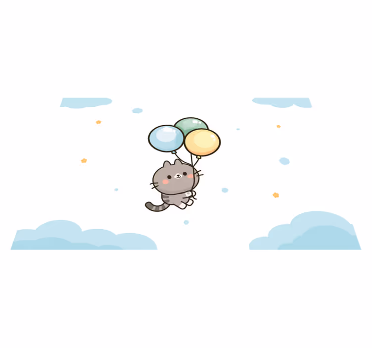 Set de table design enfant Chat et ballons - TenStickers