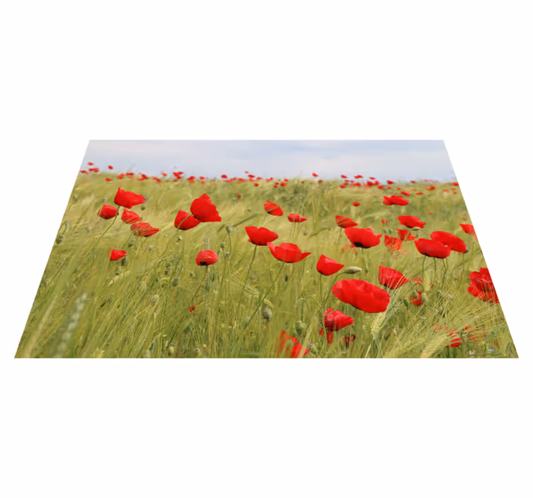 Set de table fleurs Roses rouges sur un champ vert - TenStickers
