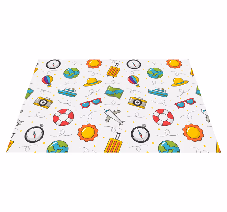 Set de table rectangulaire Modèle de voyage de vacances - TenStickers