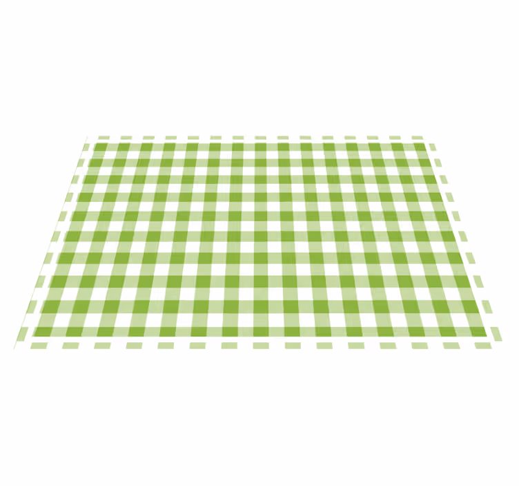 Set de table moderne sticker à carreaux vert - TenStickers