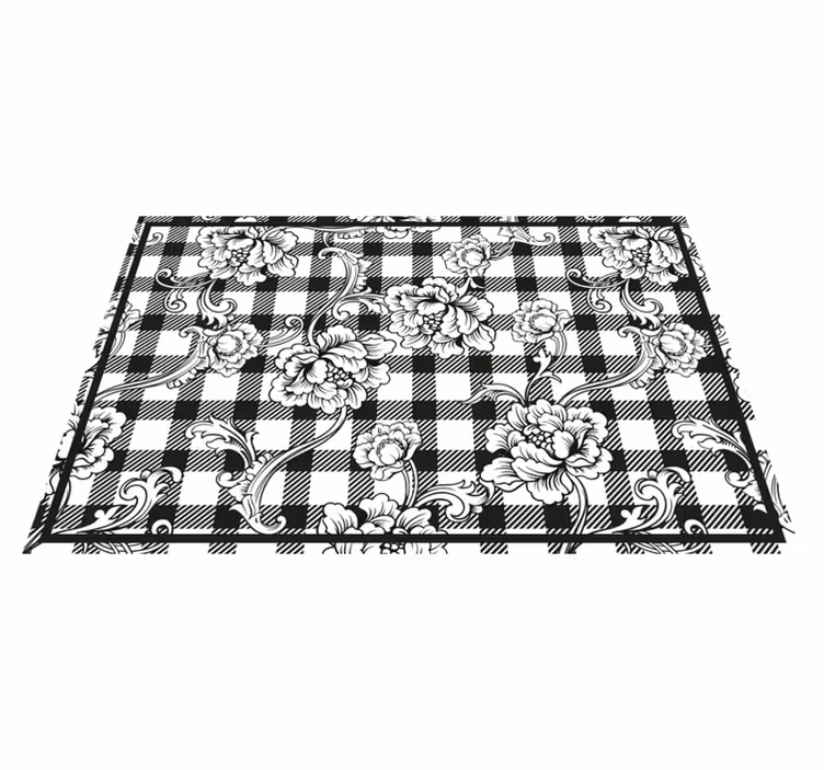 Set de table original à motif floral à carreaux - TenStickers