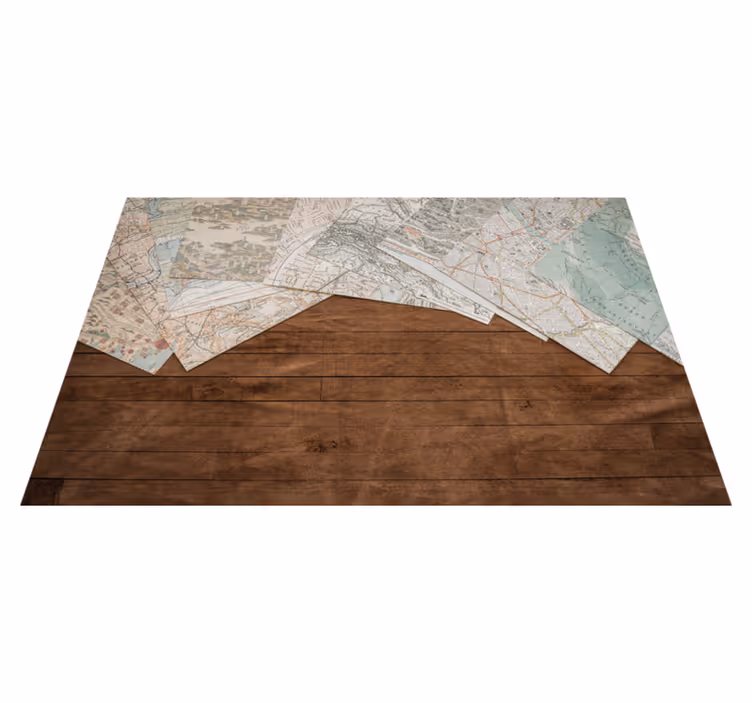 Set de table design bois Carte sur table en bois - TenStickers
