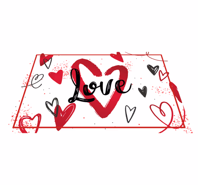 Set de table original Coeur rouge avec amour écrit - TenStickers