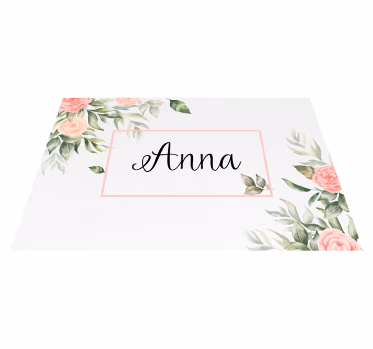 Set de table avec prénom motifs floraux personnalisables - TenStickers