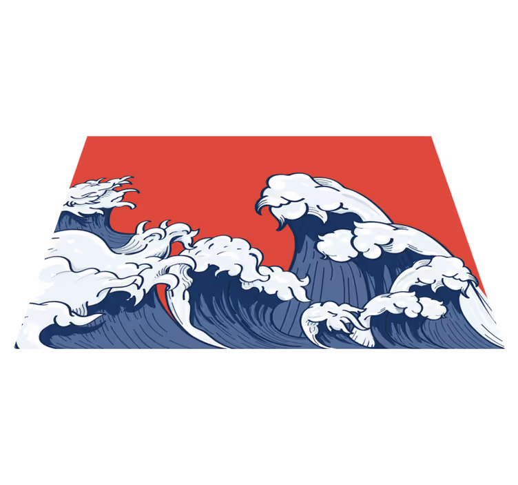 Set de table rectangulaire Illustration de la vague du japon - TenStickers