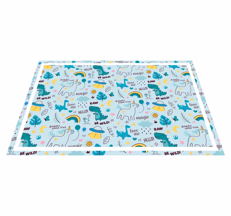 Set de table enfant dino fantaisie colorée - TenStickers