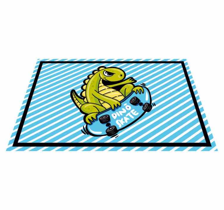 Set de table enfant aventure de dino skateboard - TenStickers