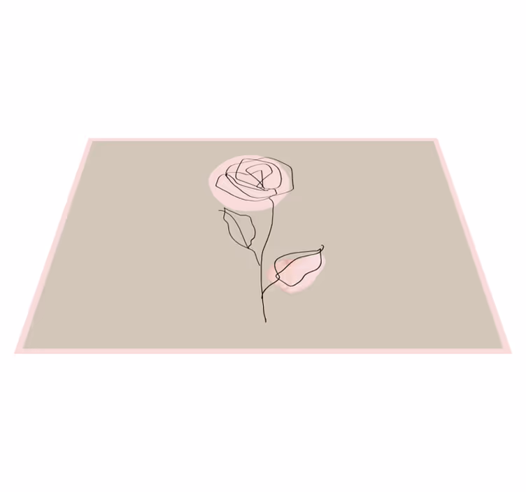 Set de table moderne contour de rose élégant - TenStickers