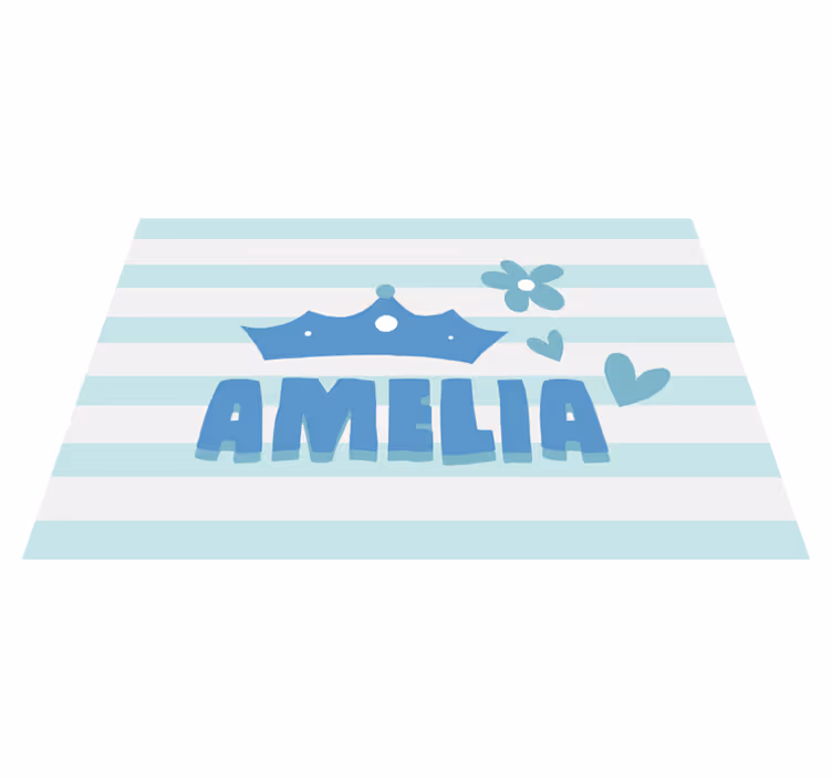 Set de table prénom princesse motif bleu clair - TenStickers