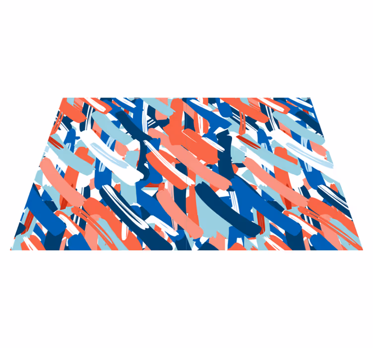 Set de table moderne Coups de pinceau bleu et blanc rouge - TenStickers