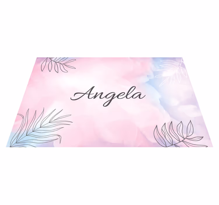 Set de table avec prénom plat élégant floral - TenStickers
