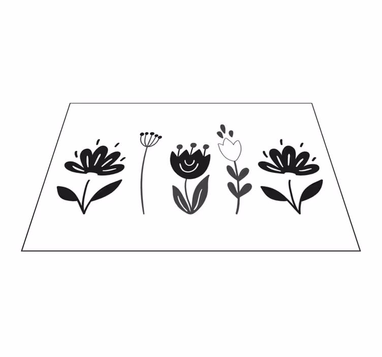 Set de table original art de ligne floral - TenStickers