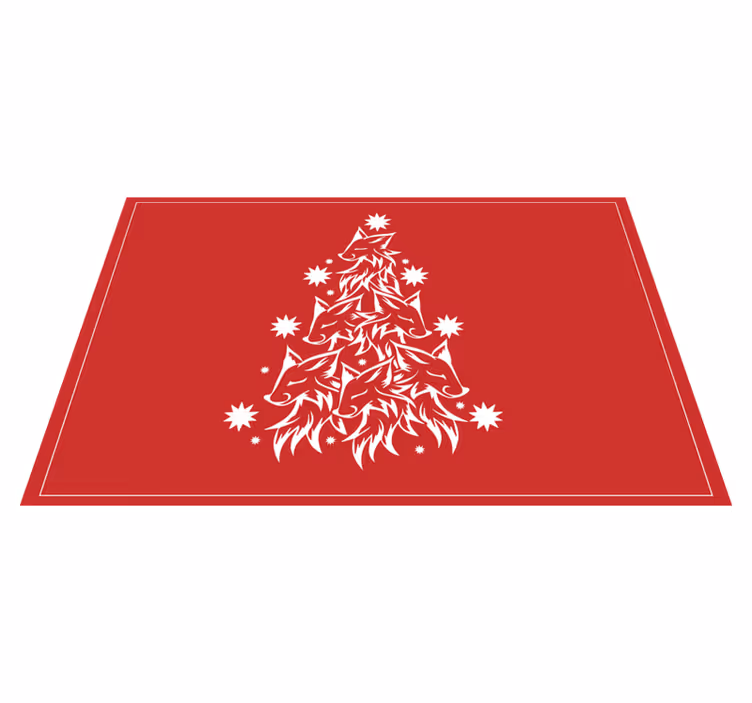 Set de table noël arbre stylisé avec renard - TenStickers