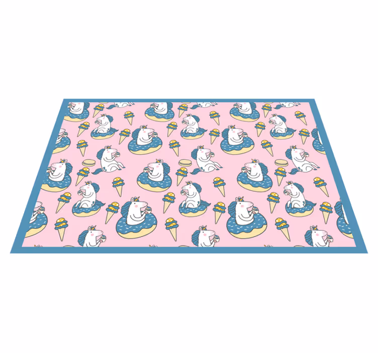 Set de table enfant licornes dégustant des glaces - TenStickers