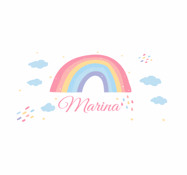 Set de table enfant arc-en-ciel avec nom - TenStickers