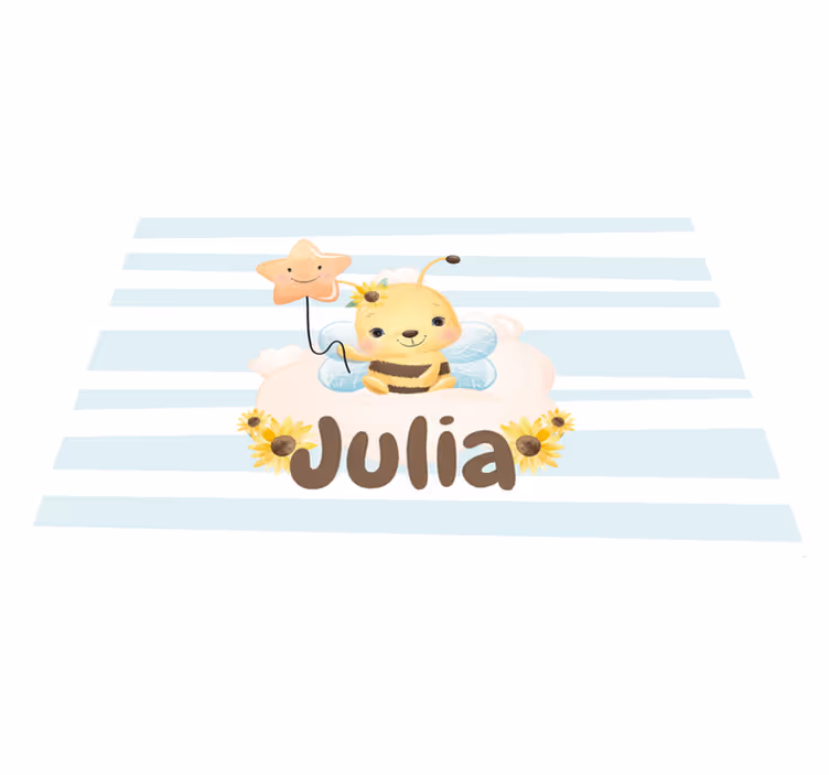 Set de table design enfant Abeille animaux mignons avec nom - TenStickers