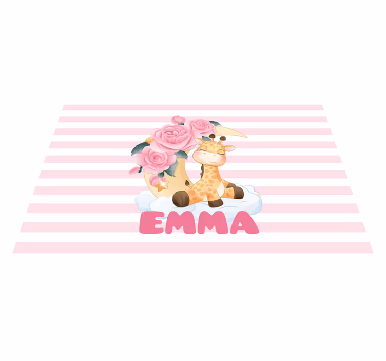 Set de table enfant girafe avec roses - TenStickers