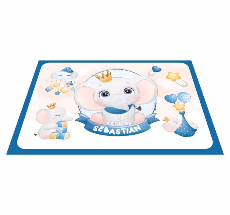 Set de table enfant illustration d'éléphant mignon - TenStickers