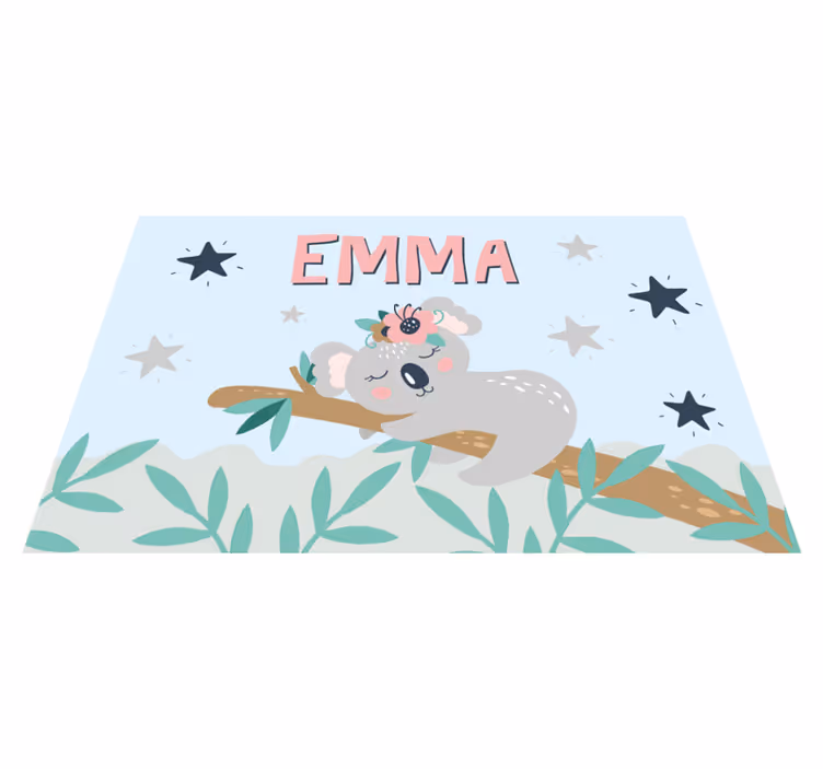 Set de table pour fille koala mignon avec nom - TenStickers