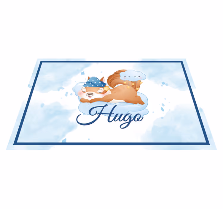 Set de table design enfant Garçon écureuil mignon avec nom - TenStickers