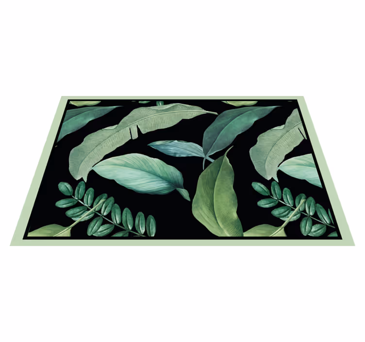 Set de table original Feuilles vertes dans la nuit - TenStickers