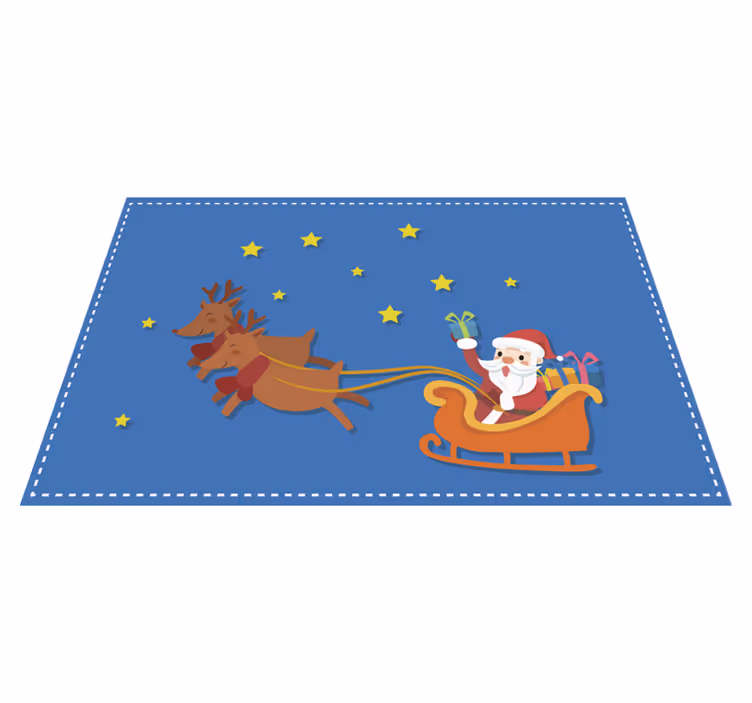 Set de table noël promenade en traîneau du père noël - TenStickers
