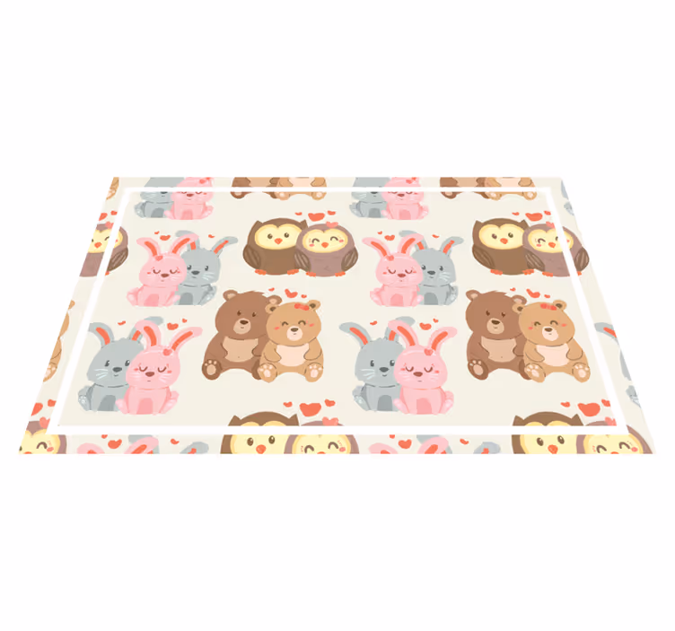 Set de table enfant couples d'animaux mignons - TenStickers