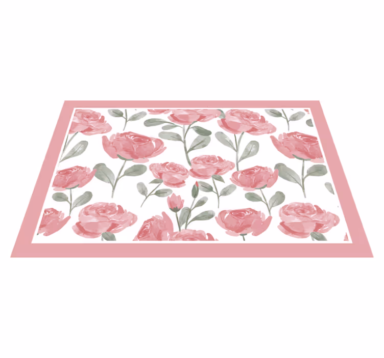 Set de table design elegant sticker rose vintage naturel - TenStickers