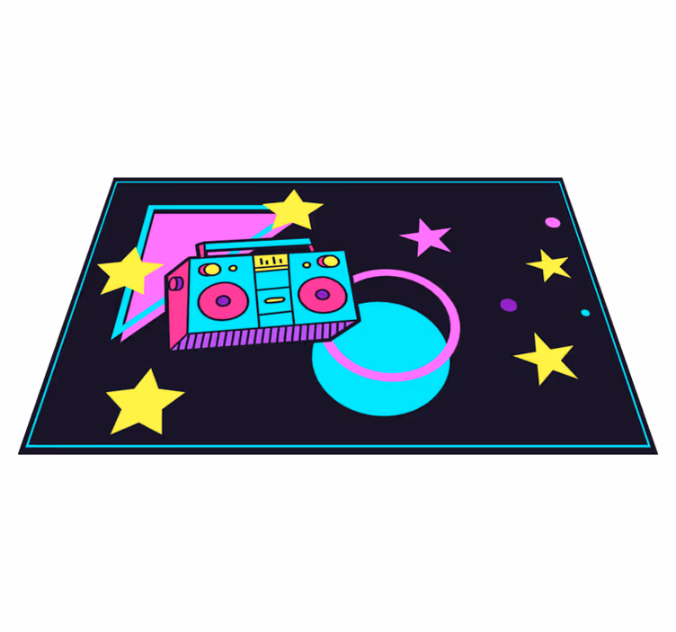 Set de table Boombox colorée années 80 formes - TenStickers