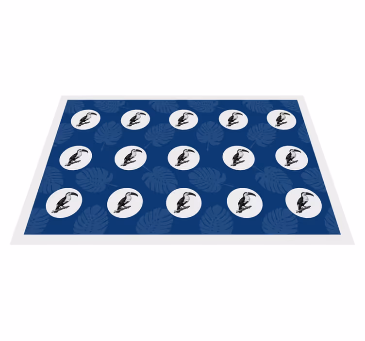 sets de table en sticker design oiseau bleu de style africain - TenStickers
