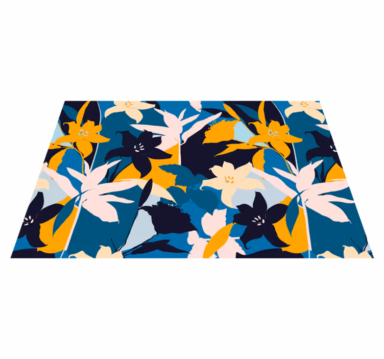 Set de table original motif floral teal - TenStickers