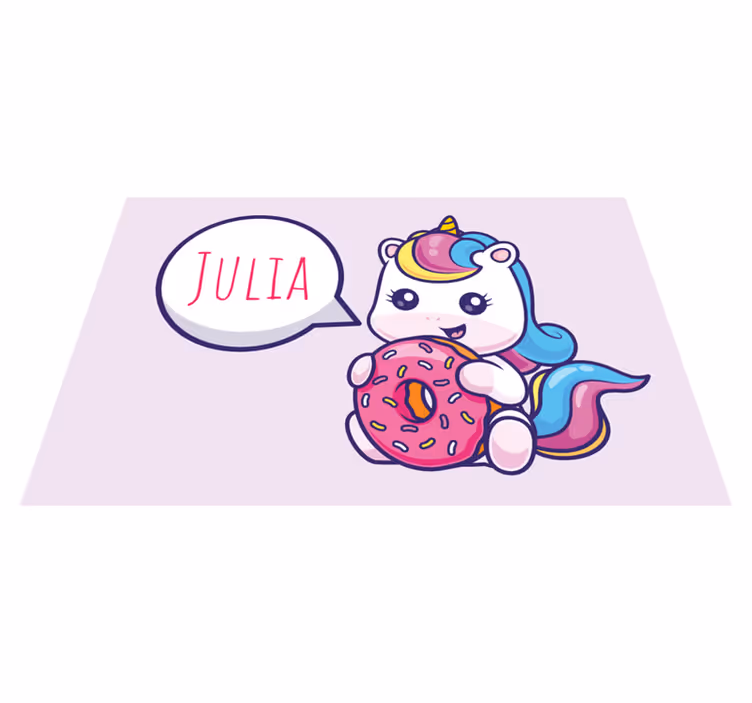 Set de table design nom unicorne avec donut - TenStickers