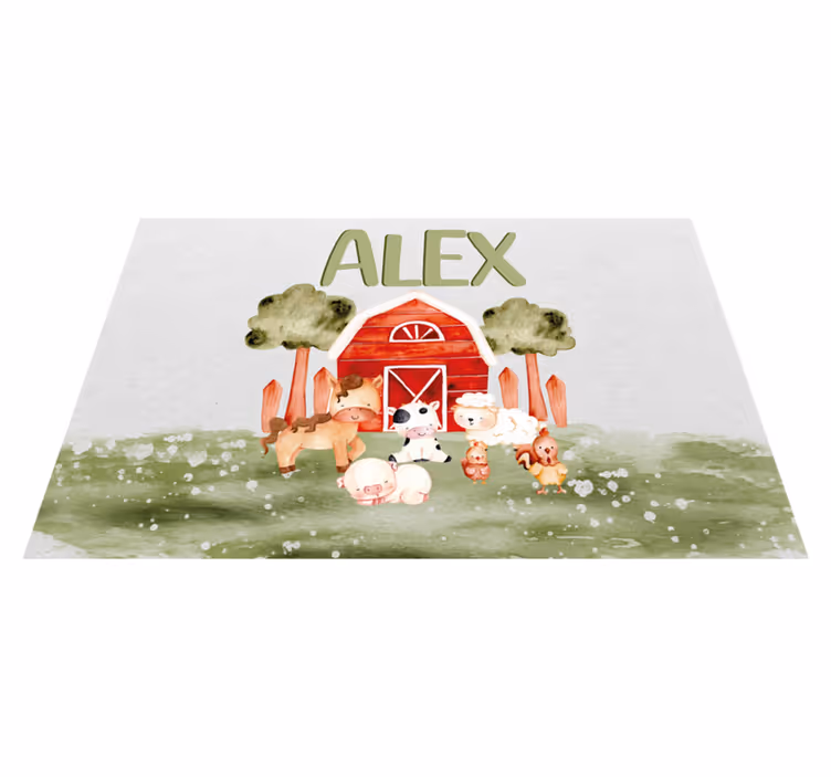 Set de table pour maison aquarelle mignon ferme - TenStickers