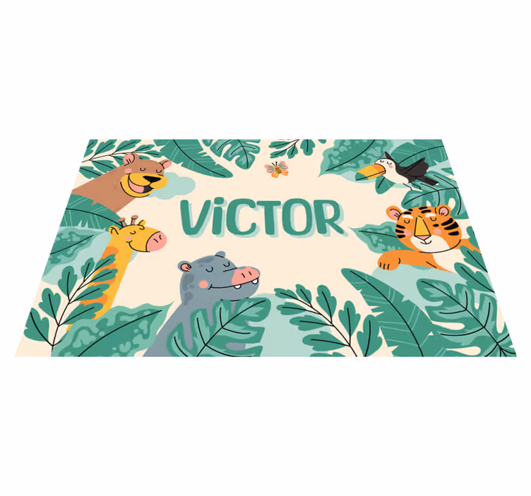 Set de table design nom animaux de la jungleLes animaux de la jun - TenStickers