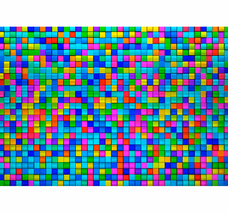 Papier peint design cubes colorés - TenStickers