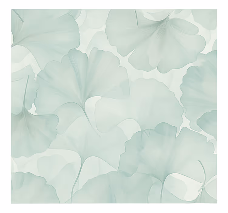 Tapisserie salon feuilles de ginkgo vertes - TenStickers