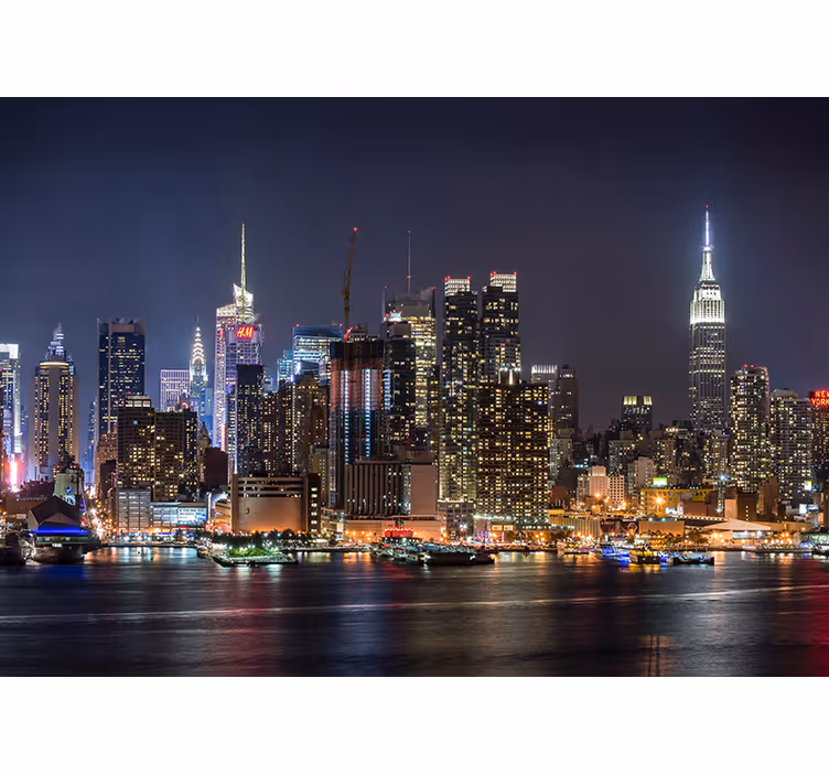 Tapisserie new york horizon urbain nocturne - TenStickers
