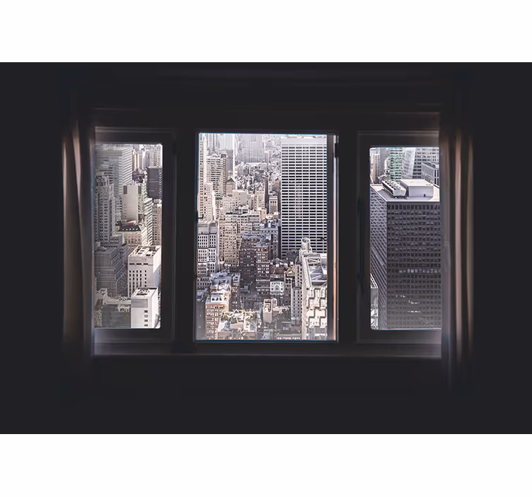 Tapisserie new york vue de la fenêtre urbaine - TenStickers