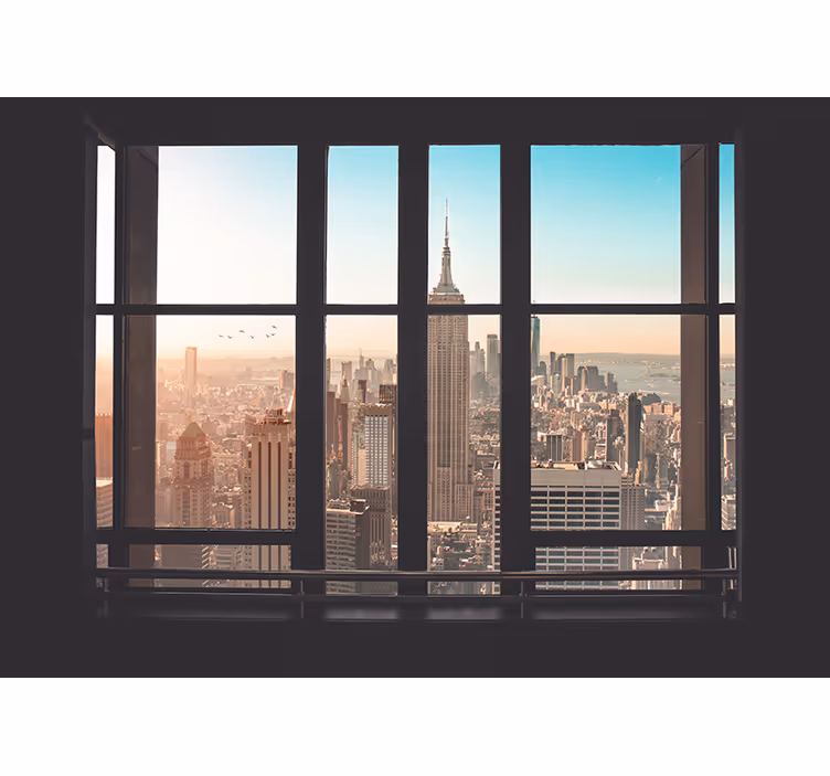 Tapisserie new york vue panoramique urbaine - TenStickers